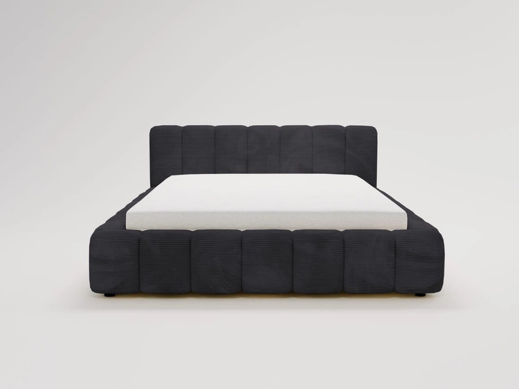 Łóżko tapicerowane z pojemnikiem na pościel 120x200 Ibiza Czarne