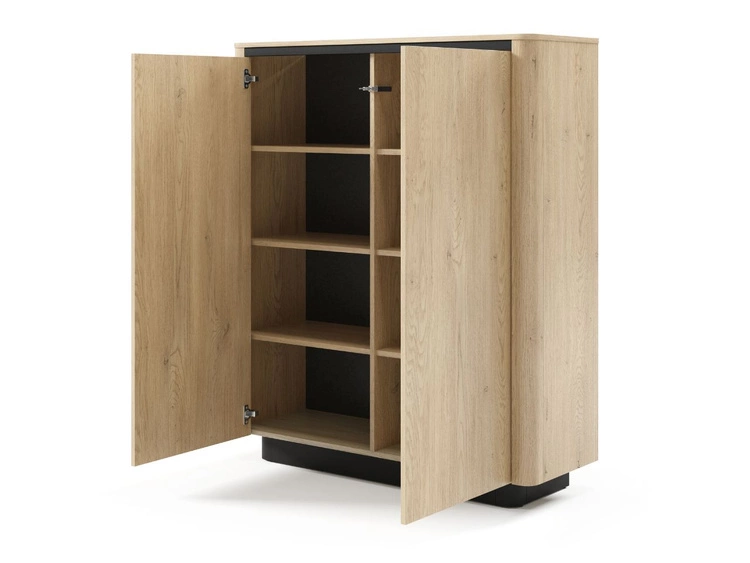 Komoda dwudrzwiowa wysoka Fascino Dąb Cremona, czarny