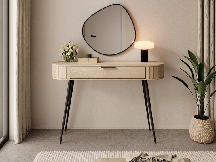 Toaletka z czarnymi metalowymi nogami Passione Dąb Cremona