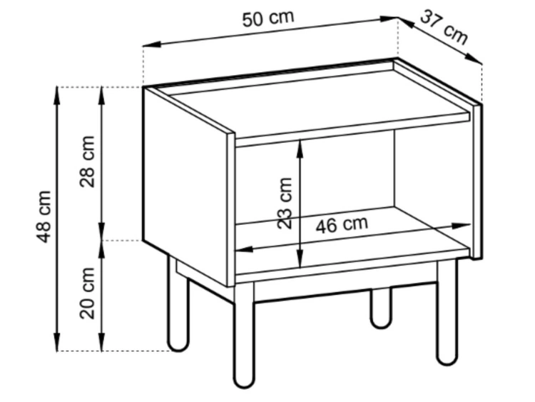 Stolik nocny z szufladą Braha Dąb Riviera