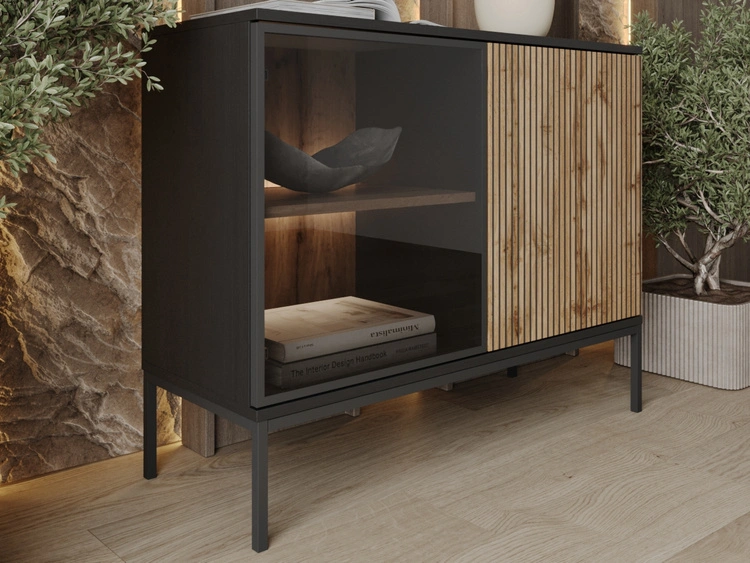 Komoda z drzwiami i oświetleniem LED Deo Dąb Wotan