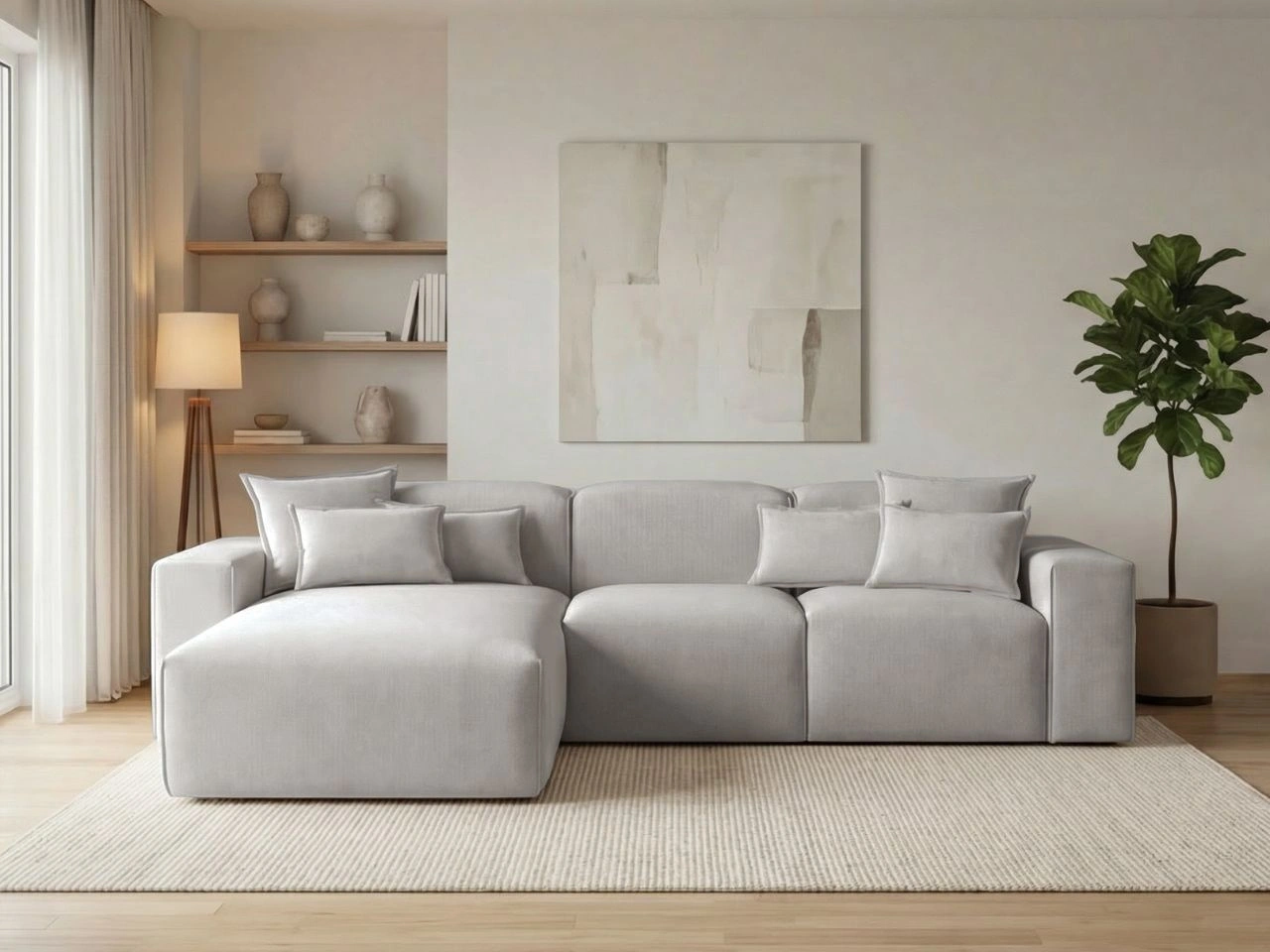 Narożnik L Lewy Leni szary