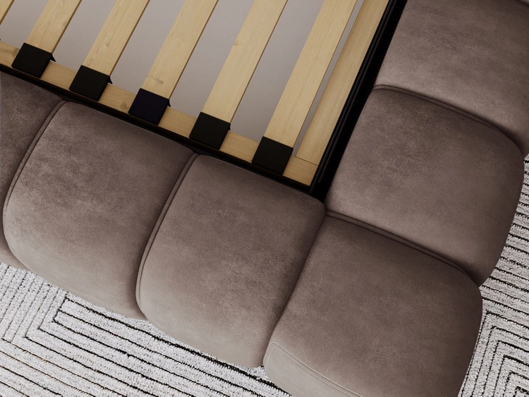 Łóżko tapicerowane z pojemnikiem na pościel i stelażem 140x200 Italia Brązowe