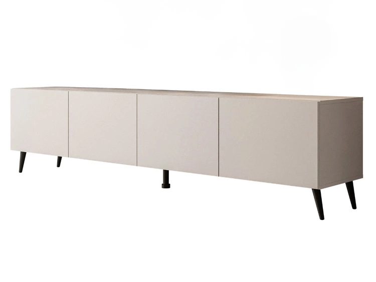 Szafka RTV pod telewizor z drzwiczkami na czarnych nóżkach 200 cm Nodoo Kaszmir