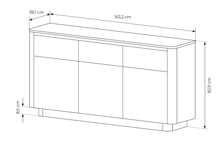 Zestaw mebli do pokoju dziennego Fascino Dąb Cremona, czarny