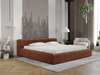 Łóżko tapicerowane z pojemnikiem i stelażem 140x200 Lipari Brązowy