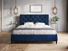 Łóżko tapicerowane ze stelażem 160x200 Tril Ciemny niebieski
