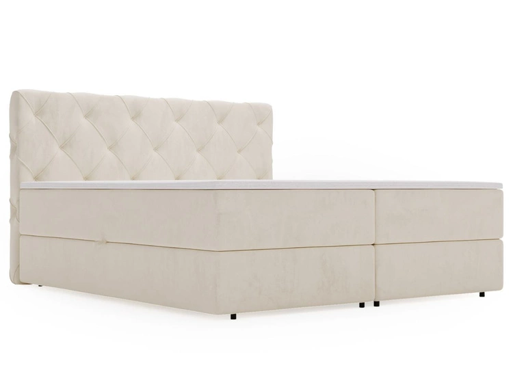 Łóżko kontynentalne z pojemnikiem na pościel 180x200 Napoli Beżowe