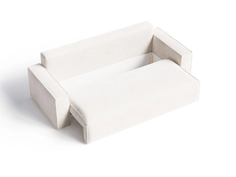 Kanapa z funkcją spania i pojemnikiem na pościel Sivra Kremowa