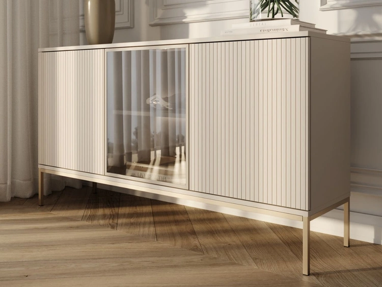 Komoda z drzwiami i oświetleniem LED Deo Kaszmirowa