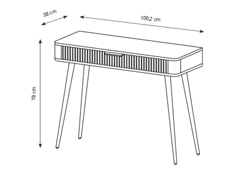 Toaletka ze złotymi metalowymi nogami Latina Biała
