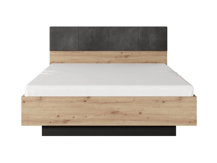 Łóżko drewniane 160x200 Turia Dąb Artisan, Antracyt