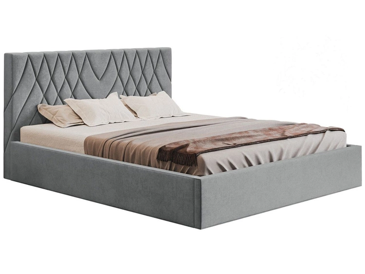 Łóżko tapicerowane z pojemnikiem i stelażem 180x200 Andri szary