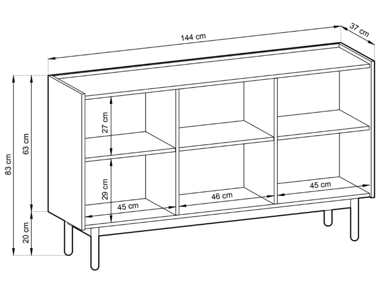 Komoda z drzwiami wysoka Braha Dąb Riviera