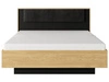 Łóżko drewniane z pojemnikiem 160x200 Bolzano Dąb Bałtycki, Czarne