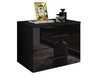 Podwieszany stolik nocny z dwoma szufladami Nuveo Czarny połysk