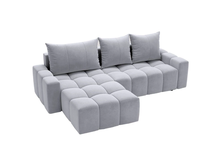 Narożnik L uniwersalny z funkcją spania i pojemnikiem Bresso Jasnoszary