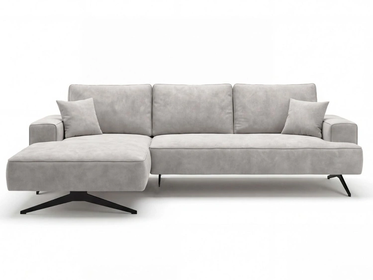 Narożnik L Lewy na metalowych nóżkach Leto szary