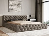 Łóżko tapicerowane z pojemnikiem i stelażem 140x200 cm Palini Brązowe