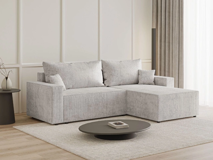 Narożnik L uniwersalny z funkcją spania i pojemnikiem Nivo Szary