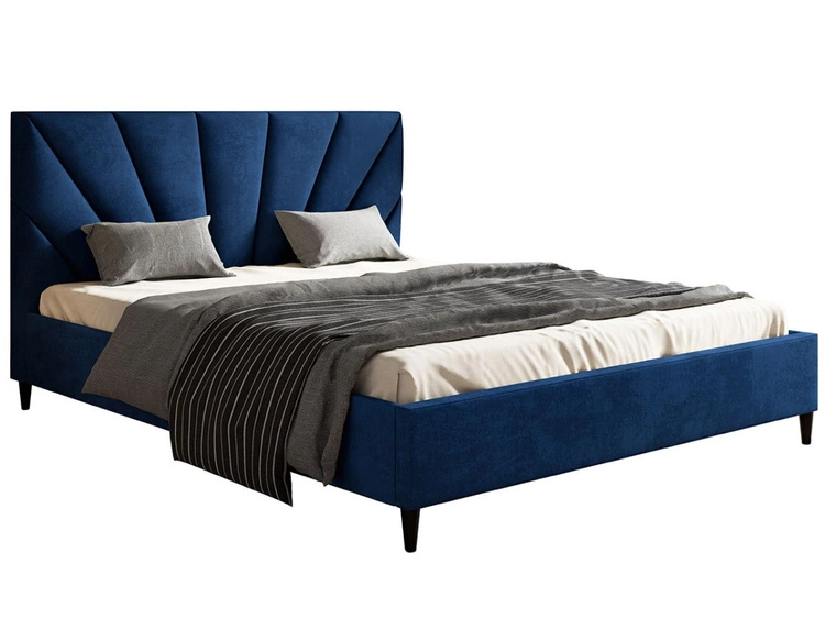 Łóżko tapicerowane ze stelażem 180x200 Fuzi ciemnoniebieskie
