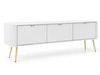 Szafka pod telewizor z drzwiczkami na złotych nogach Viva Biała