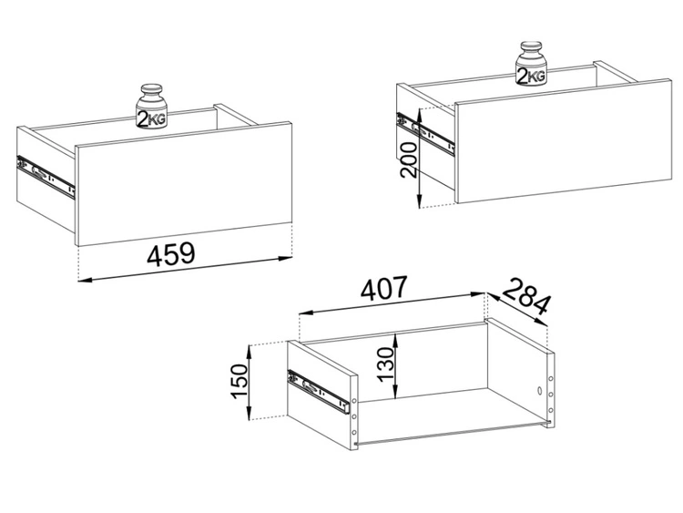Komoda z drzwiami i szufladami Ravi Czarna