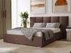 Łóżko tapicerowane z pojemnikiem i stelażem 180x200 cm Lizbona Brązowe