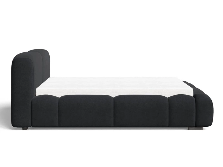 Łóżko tapicerowane z pojemnikiem i stelażem 120x200 Aubi Czarne