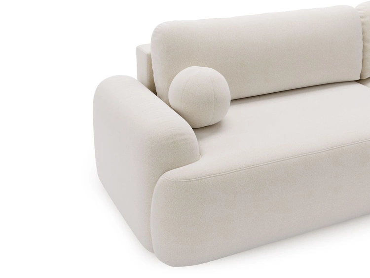 Narożnik L Prawy z funkcją spania i pojemnikiem Aurio Biały