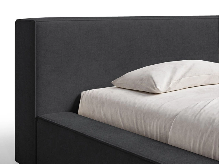 Łóżko tapicerowane z pojemnikiem i stelażem 120x200 Mali Czarne