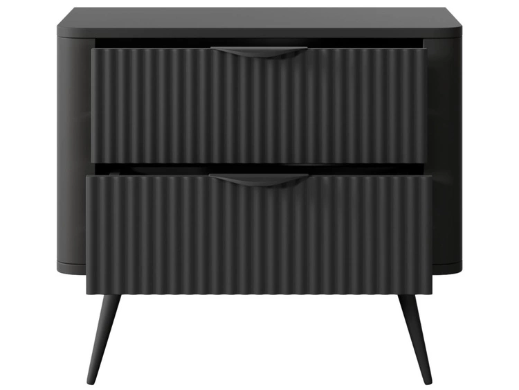 Stolik nocny z szufladami Latina Czarny