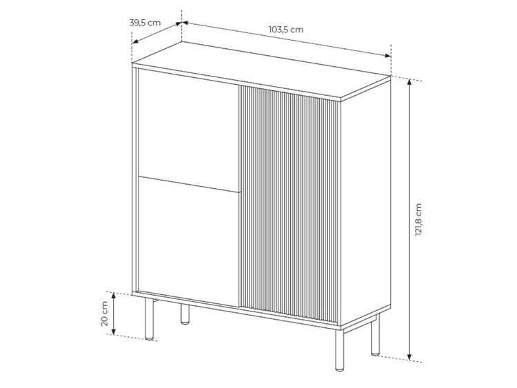Komoda trzydrzwiowa wysoka Gradimento Dąb Cremona