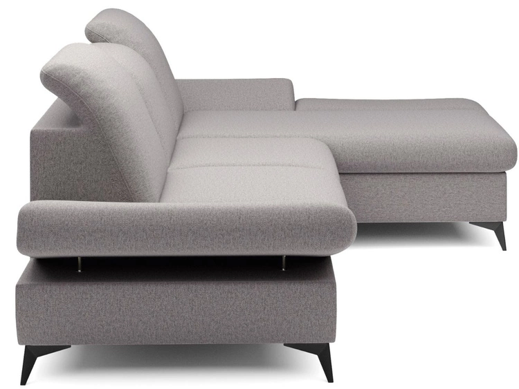 Narożnik L Prawy z funkcją spania i pojemnikiem Hannover Szary