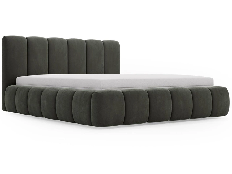 Łóżko tapicerowane bez pojemnika ze stelażem 180x200 cm Cloud Ciemny szary