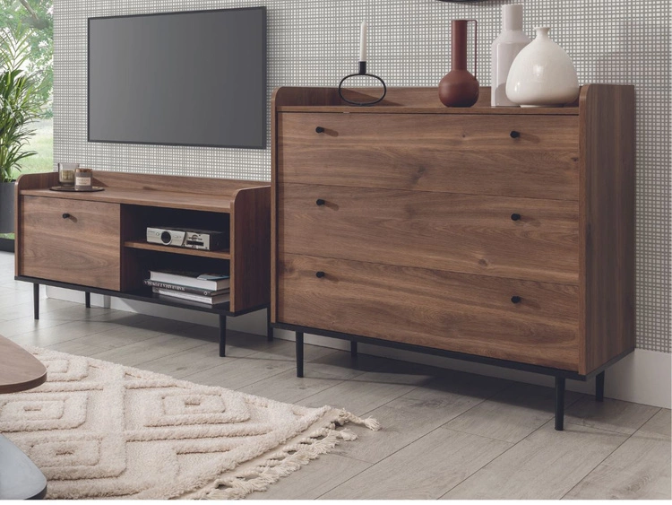 Komoda z trzema szufladami Vasa Brązowa