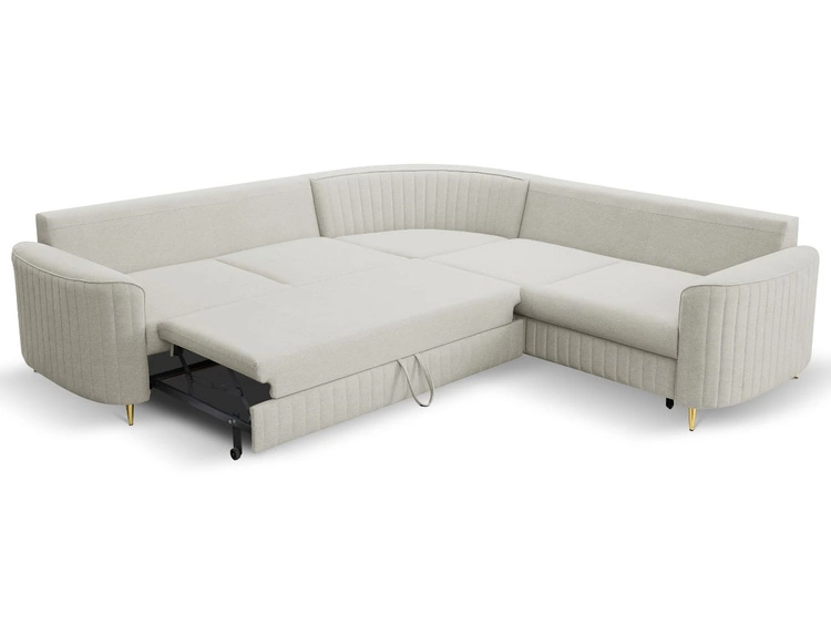 Narożnik L Lewy z funkcją spania i pojemnikiem Limon Jasny szary