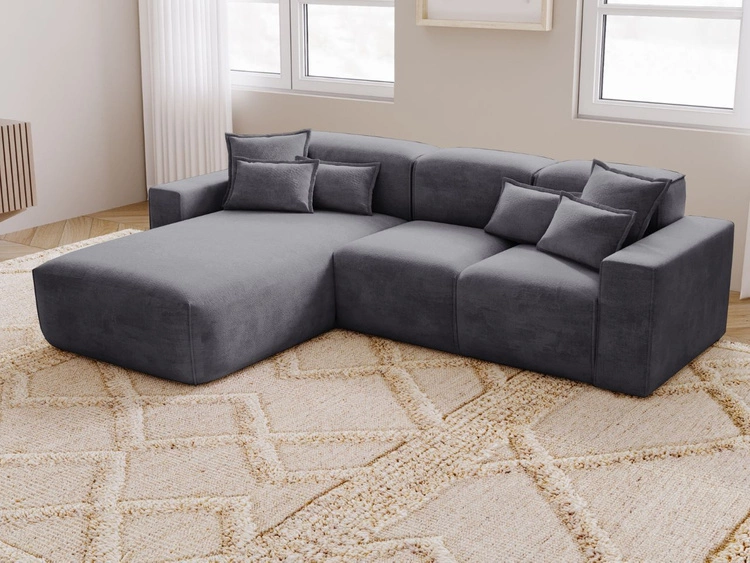 Narożnik L Lewy Leni Ciemny szary