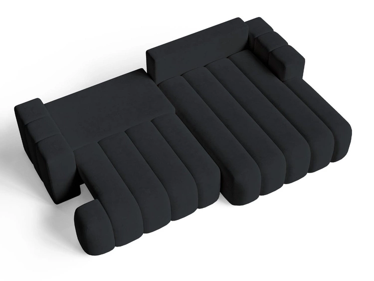 Narożnik L Prawy z funkcją spania i pojemnikiem Caleo Czarny