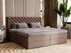 Łóżko kontynentalne z pojemnikiem na pościel 160x200 Bergamo brązowe