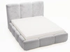 Łóżko tapicerowane z pojemnikiem i stelażem 160x200 cm Bubble Jasnoszare