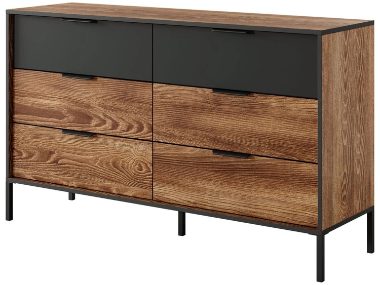 Zestaw mebli do sypialni Montreal Brązowy, Czarny