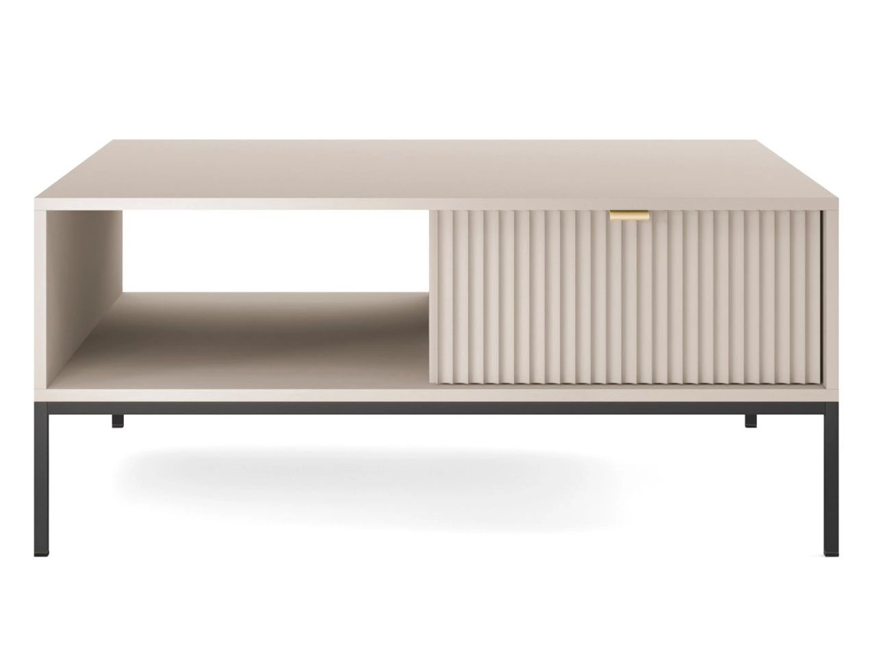 Stolik kawowy z szufladą Amber Kaszmir na czarnych nogach