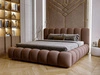 Łóżko tapicerowane z pojemnikiem i stelażem 160x200 Averia Brązowy
