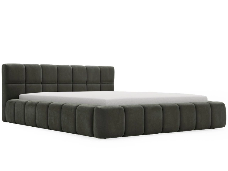 Łóżko tapicerowane z pojemnikiem i stelażem 160x200 Alicante Ciemny szary