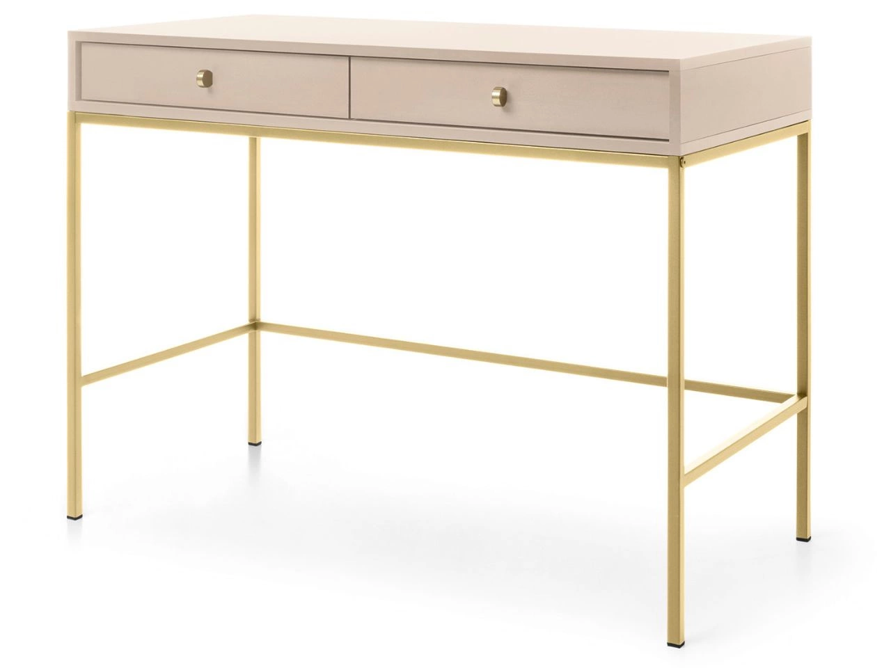 Toaletka ze złotymi metalowymi nogami Amor Beż piaskowy