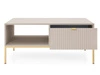 Stolik kawowy z szufladą Amber Kaszmir na złotych nogach