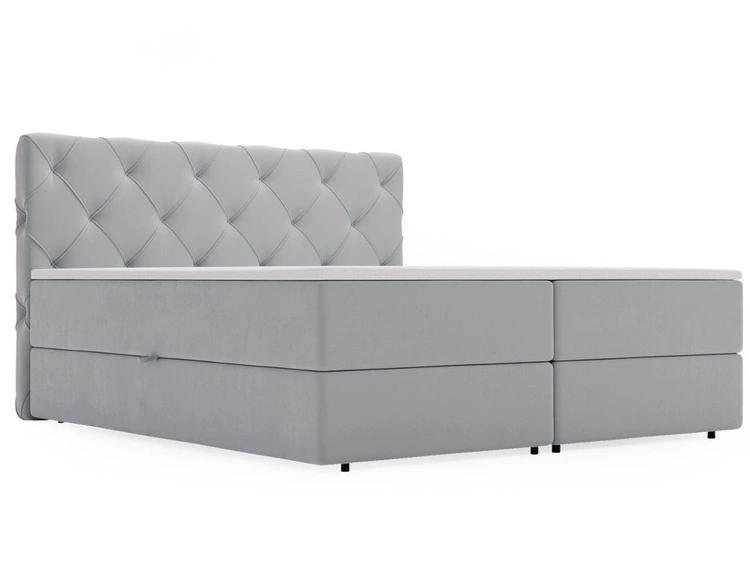 Łóżko kontynentalne z pojemnikiem na pościel 180x200 Napoli Szare