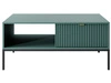 Stolik kawowy z szufladą Amber zielony na czarnych nogach