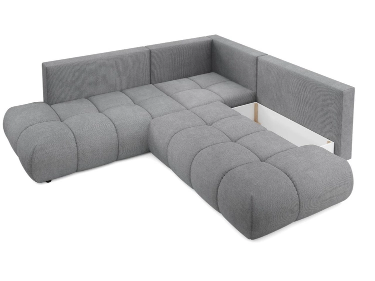 Narożnik z funkcją spania i pojemnikiem Lewy Kair Szary